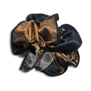 Cocoa Bloom Italian Silk Twill Scrunchie