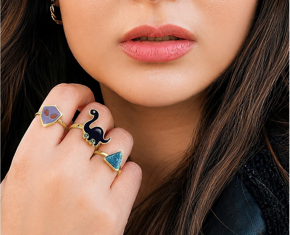 Bronnie Dino Ring Wtih Tsavorite And Sapphire